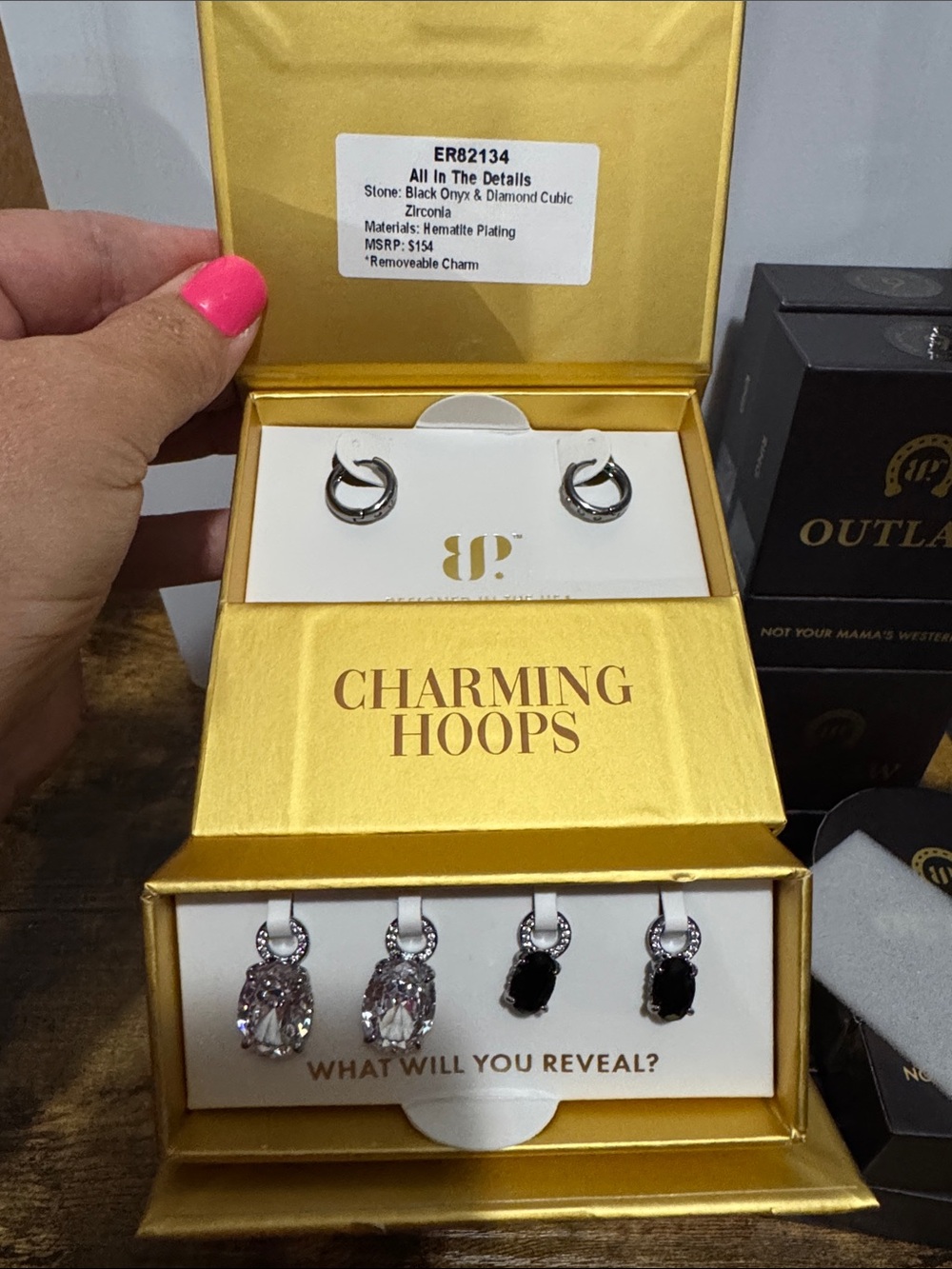 Bomb Party Charming Hoops Hematite